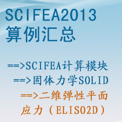 固體力學solid的二維彈性平面應力（eliso2d）【SciFEA2013算例】